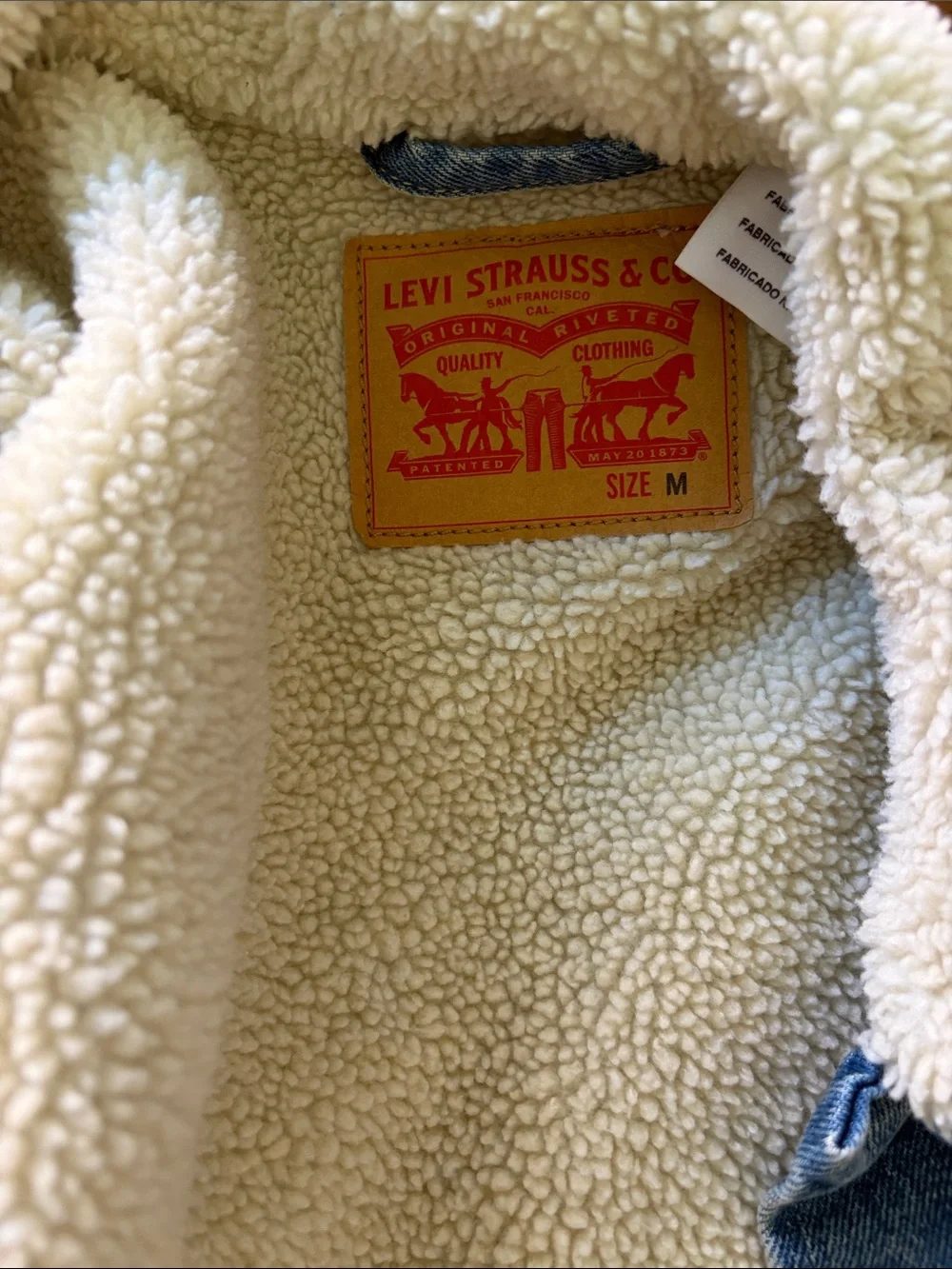 Levi's Blue Denim Sherpa-Lined Jacket - Picture 3 of 3